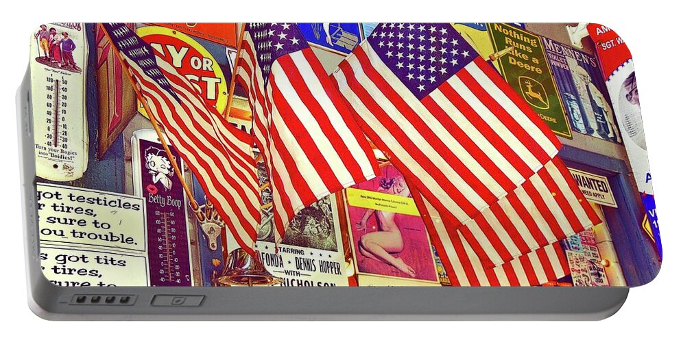 American Flag Portable Battery Charger featuring the photograph Old Glory by Joan Reese