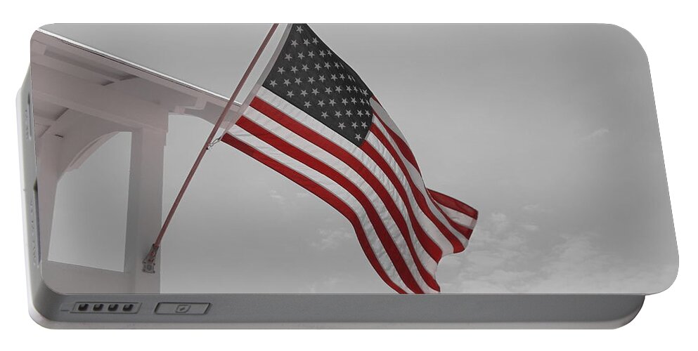 Beach Portable Battery Charger featuring the photograph Old Glory by Richie Parks