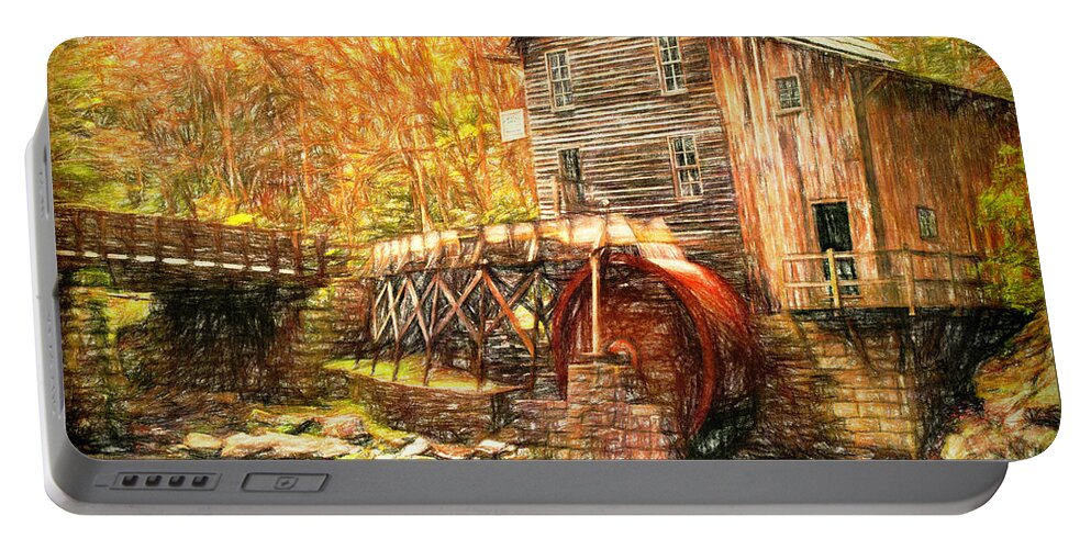 Grist Mill Portable Battery Charger featuring the photograph Old Grist Mill by Mark Allen