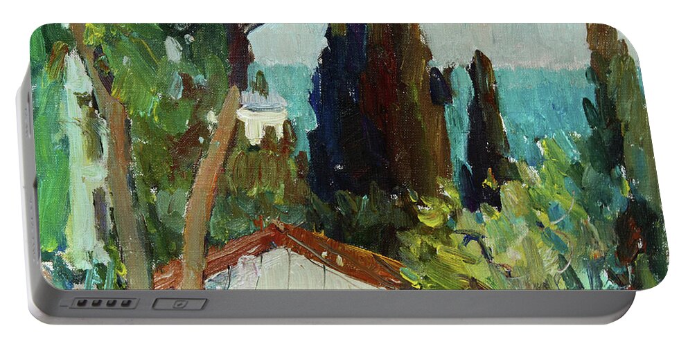Plein Air Portable Battery Charger featuring the painting Old Gurzuf by Juliya Zhukova