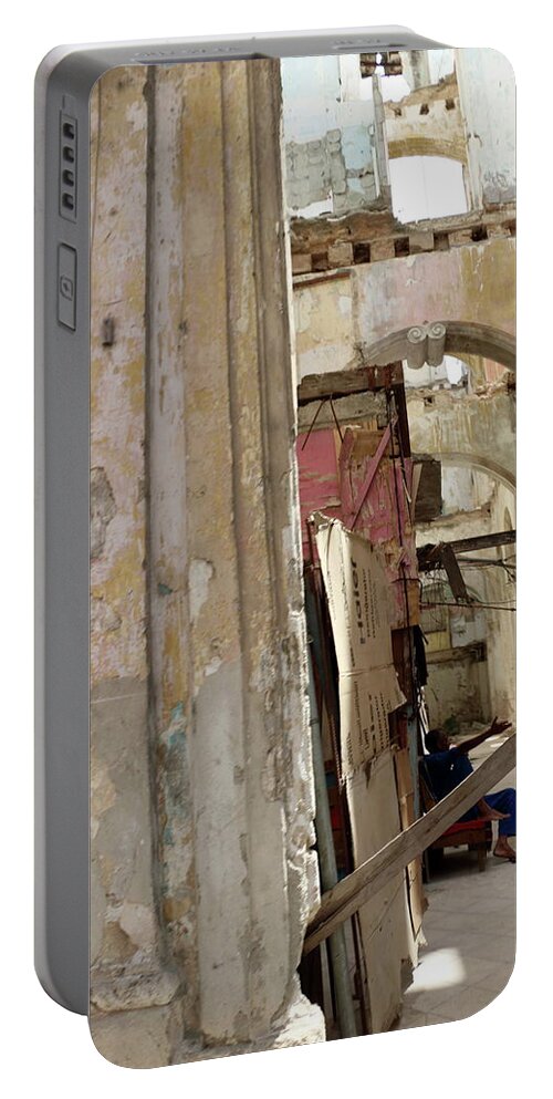 Decay Portable Battery Charger featuring the photograph Old Havana by Laura Davis