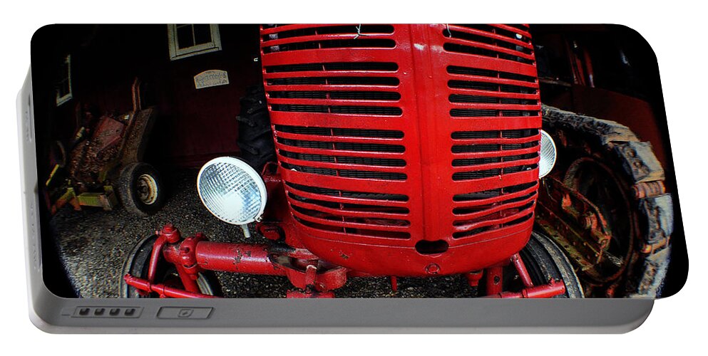 Clay Portable Battery Charger featuring the photograph Old International Harvester Tractor by Clayton Bruster
