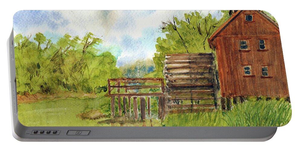 Old Mill Portable Battery Charger featuring the painting Old Mill by Barry Jones