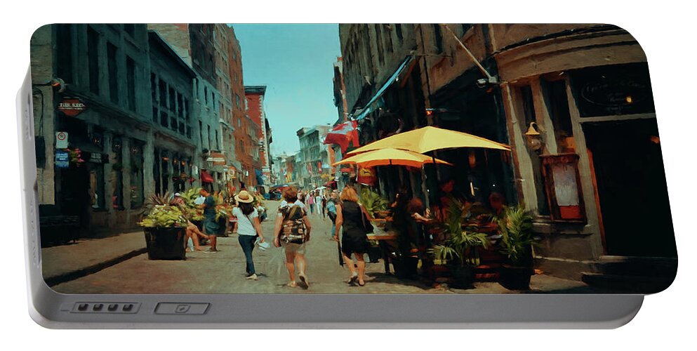 Montreal Portable Battery Charger featuring the photograph Old Montreal - Quebec by Maria Angelica Maira