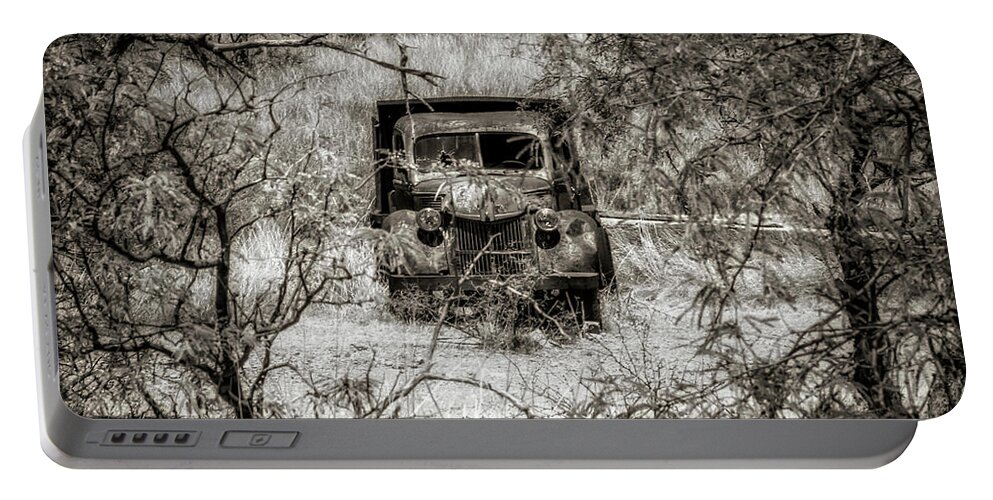 Old Trucks Portable Battery Charger featuring the photograph Old N Forgotten by Elaine Malott