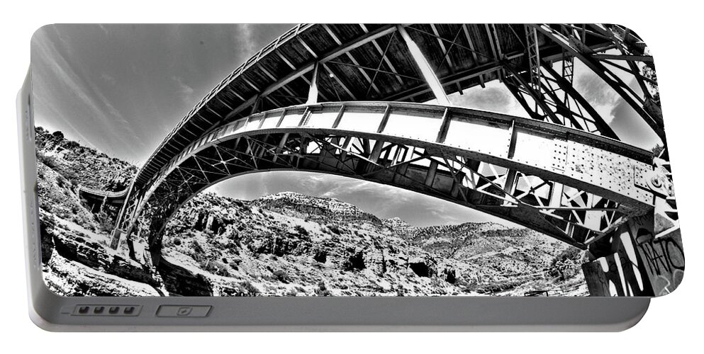 Steel Portable Battery Charger featuring the photograph Old Salt River Bridge - Arizona by Mark Valentine
