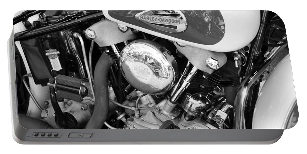 Harley Davidson Motorcycles Portable Battery Charger featuring the photograph Old School Harley by David Lee Thompson