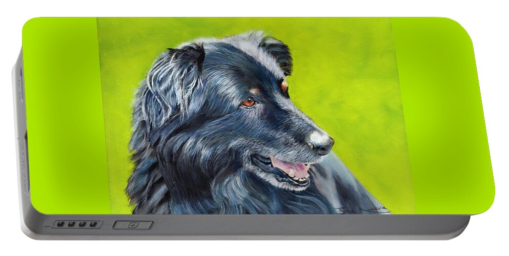 Dog Portable Battery Charger featuring the painting Old Shep by John Neeve