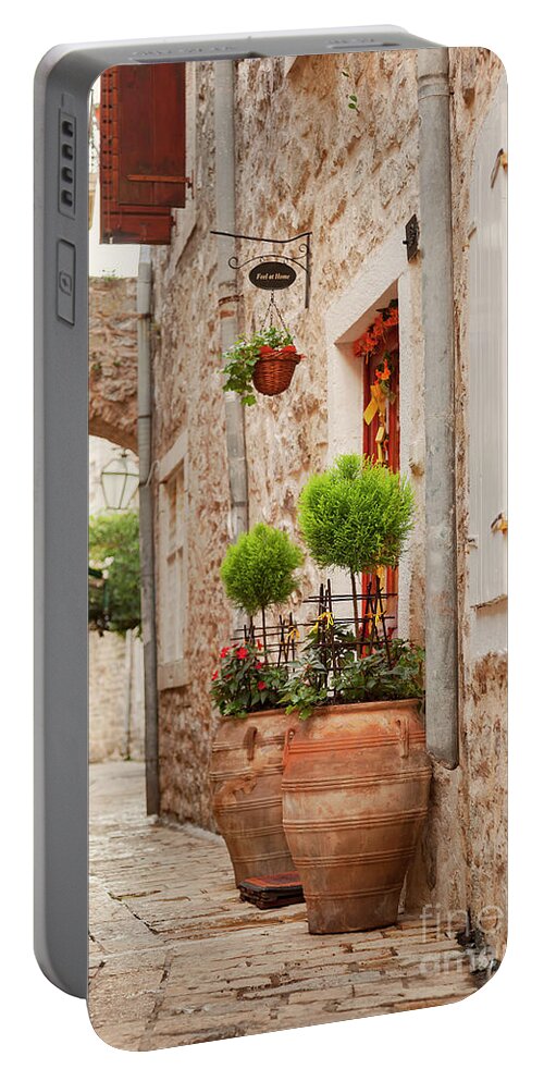 Budva Portable Battery Charger featuring the photograph Old street in Budva by Sophie McAulay