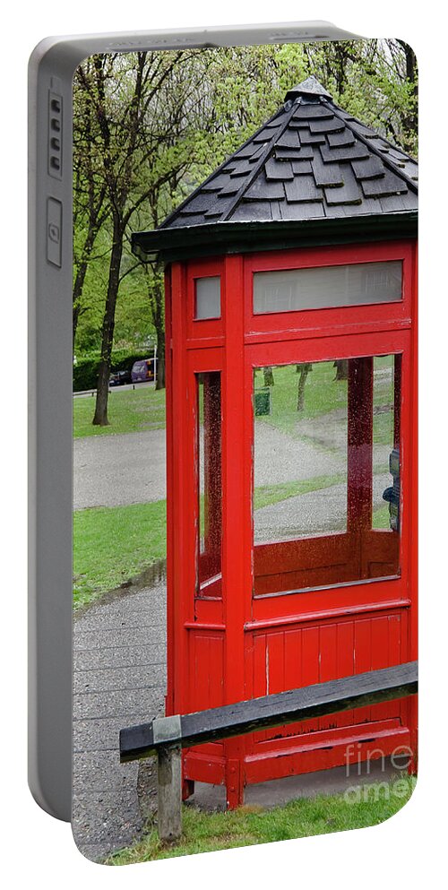 Old Portable Battery Charger featuring the photograph Old Telephone Booth by Yurix Sardinelly
