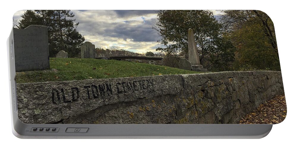 Cape Cod Portable Battery Charger featuring the photograph Old Town Cemetery by Frank Winters