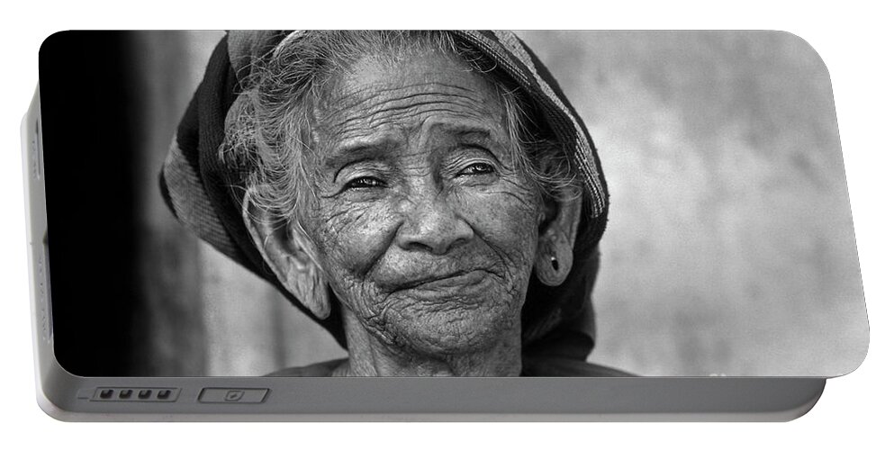 Old Vietnamese Woman Portable Battery Charger featuring the photograph Old Vietnamese Woman by Silva Wischeropp