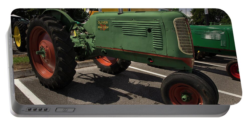 Tractor Portable Battery Charger featuring the photograph Oliver Row Crop 70 by Mike Eingle