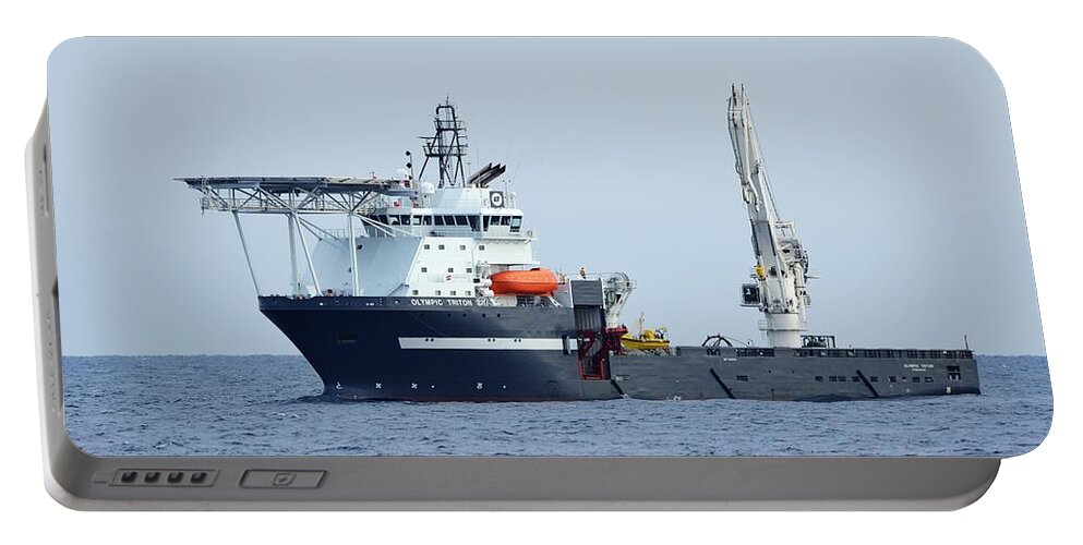  Work Boat Portable Battery Charger featuring the photograph Olympic Triton Support Vessel by Bradford Martin