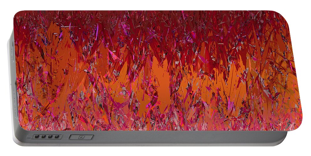 Ombre Abstract Portable Battery Charger featuring the photograph Light My fire Deep Red Flame Ombre Abstract by Suzanne Powers