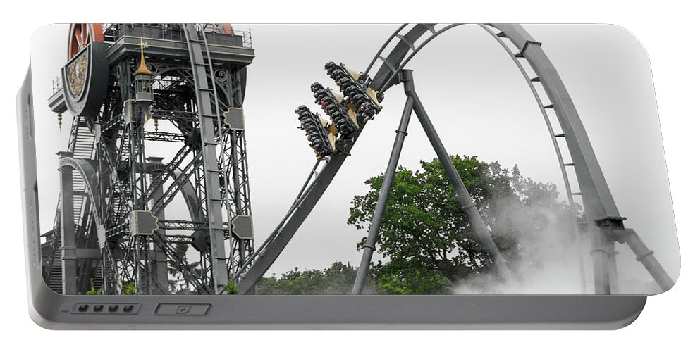 Park Portable Battery Charger featuring the photograph On a Rollercoaster by Adriana Zoon