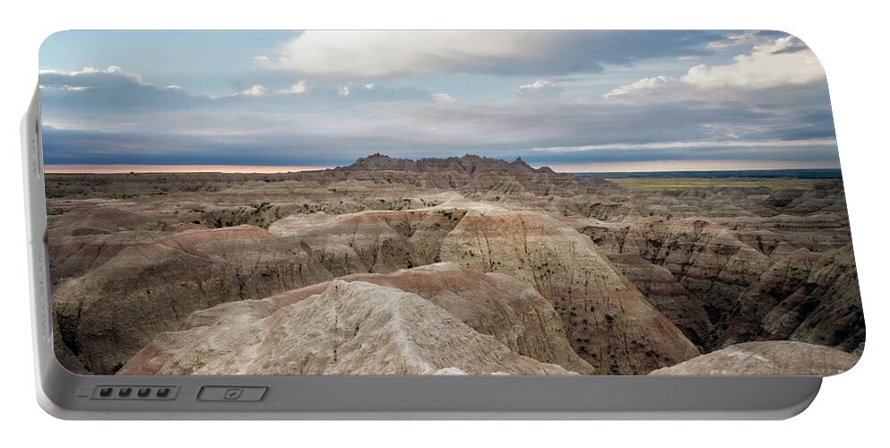 Badlands Portable Battery Charger featuring the photograph On the Edge by Karen Jorstad