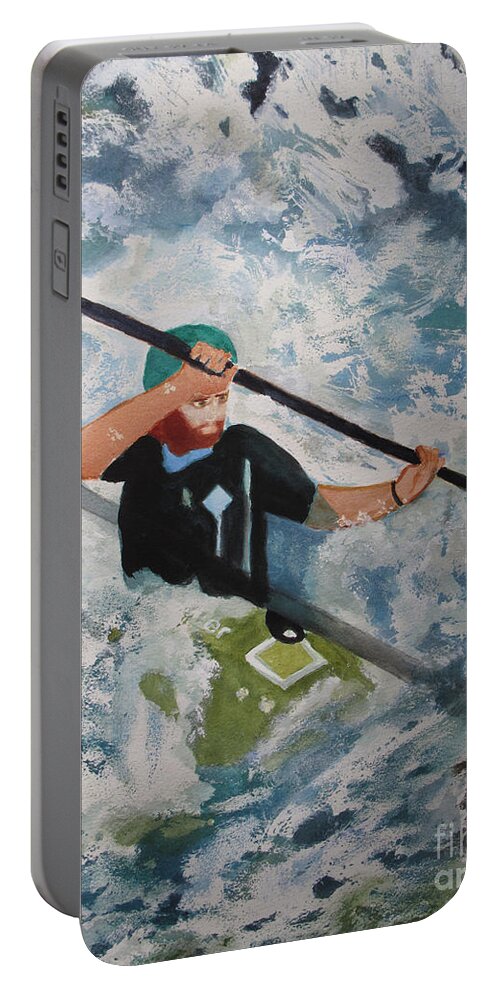 Water Portable Battery Charger featuring the painting On the New by Sandy McIntire