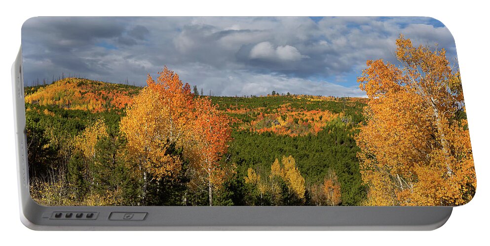 Autumn Landscape Portable Battery Charger featuring the photograph On the Road to Spirit Lake by Kathleen Bishop