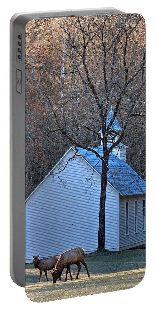 Cataloochee Portable Battery Charger featuring the photograph On the Way To Church by Carol Montoya