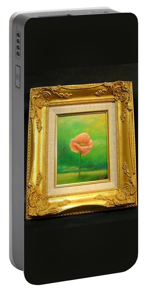 Flower Portable Battery Charger featuring the painting One hundred years poppy by Hiroyuki Suzuki