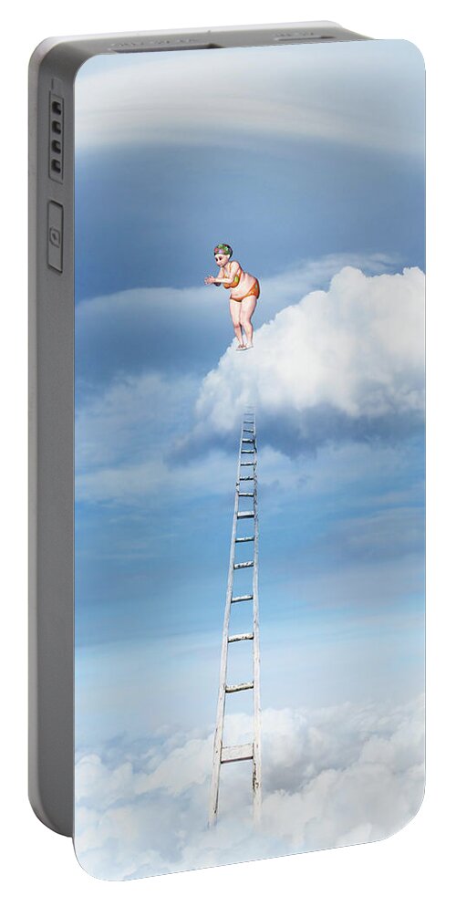 Surreal Portable Battery Charger featuring the digital art One More Time by Jacky Gerritsen
