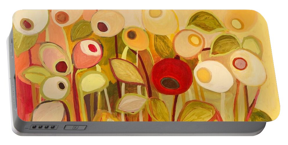 Floral Portable Battery Charger featuring the painting One Red Posie by Jennifer Lommers