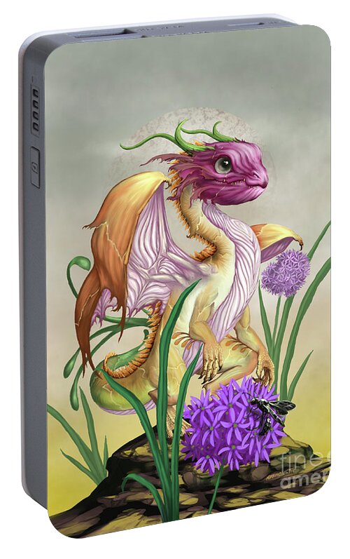Onion Portable Battery Charger featuring the digital art Onion Dragon by Stanley Morrison