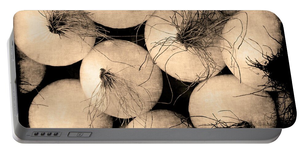 Onions Portable Battery Charger featuring the photograph Onions by Jennifer Wright