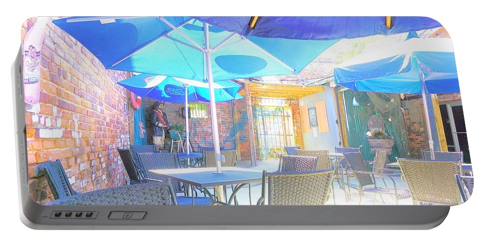 Restaurant Portable Battery Charger featuring the photograph Open Air Eating by Merle Grenz