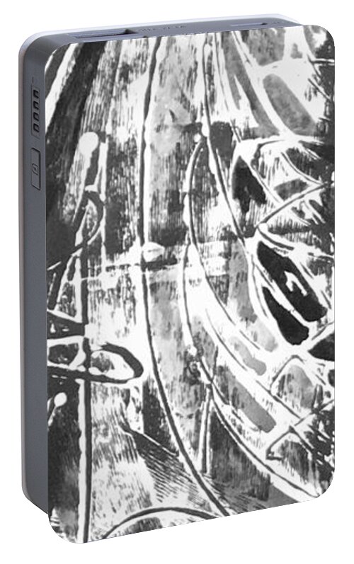 Trees Mono-prints Carol Rashawnna Williams Nature Black And White Portable Battery Charger featuring the painting Opportunity by Carol Rashawnna Williams