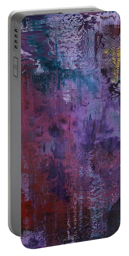 Derek Kaplan Art Portable Battery Charger featuring the painting Opt.50.15 Whisper In The Night by Derek Kaplan