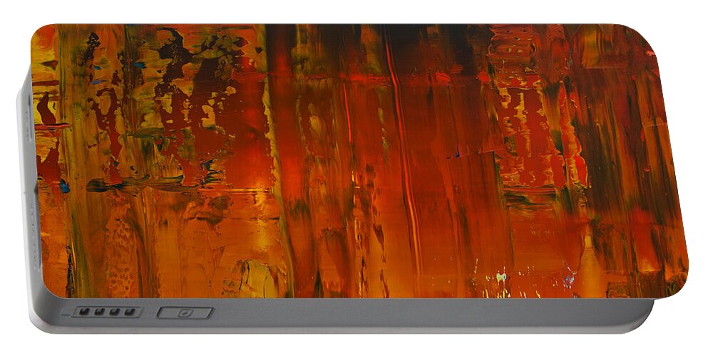 Derek Kaplan Art Portable Battery Charger featuring the painting Opt.56.15 Ascension by Derek Kaplan