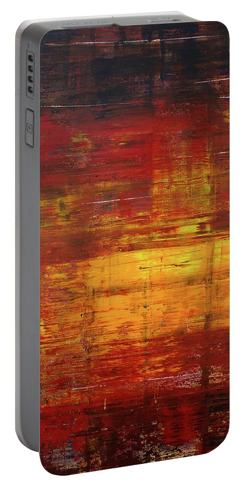 Derek Kaplan Art Portable Battery Charger featuring the painting Opt.60.16 Blaze by Derek Kaplan