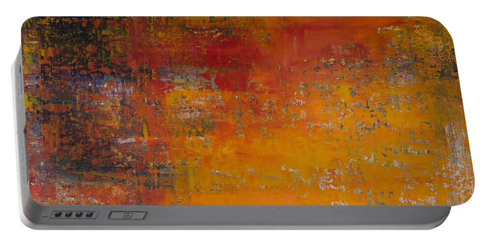 Derek Kaplan Art Portable Battery Charger featuring the painting Opt.89.15 Let the Sunshine In by Derek Kaplan