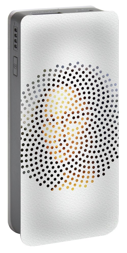 #optical Illusion #mona Lisa #leonardo Da Vinci #dots #mixed Media Portable Battery Charger featuring the digital art Optical Illusions - Famous Work of Art 1 by Klara Acel