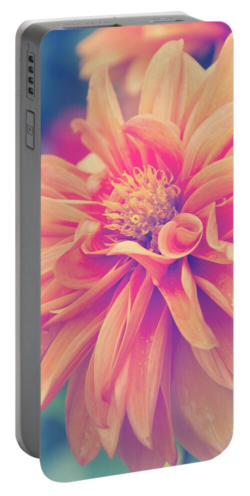 Flower Portable Battery Charger featuring the photograph Orange Dahlia by Rebekah Zivicki