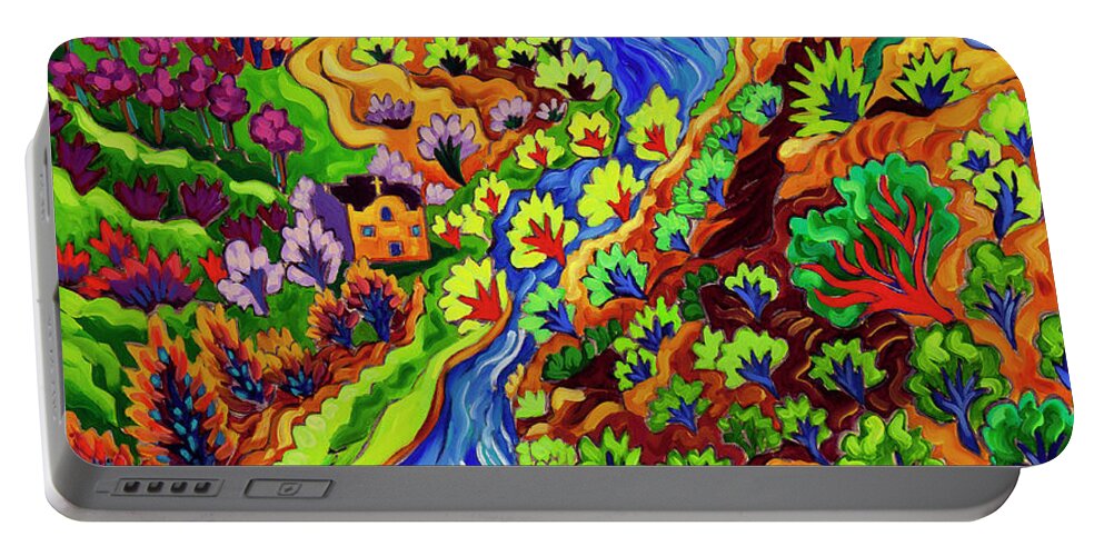 Rio Grande Portable Battery Charger featuring the painting Orchard Valley by Cathy Carey