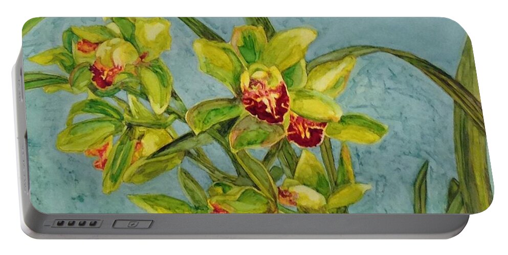 Orchids Portable Battery Charger featuring the painting Orchids I by Vicki Baun Barry