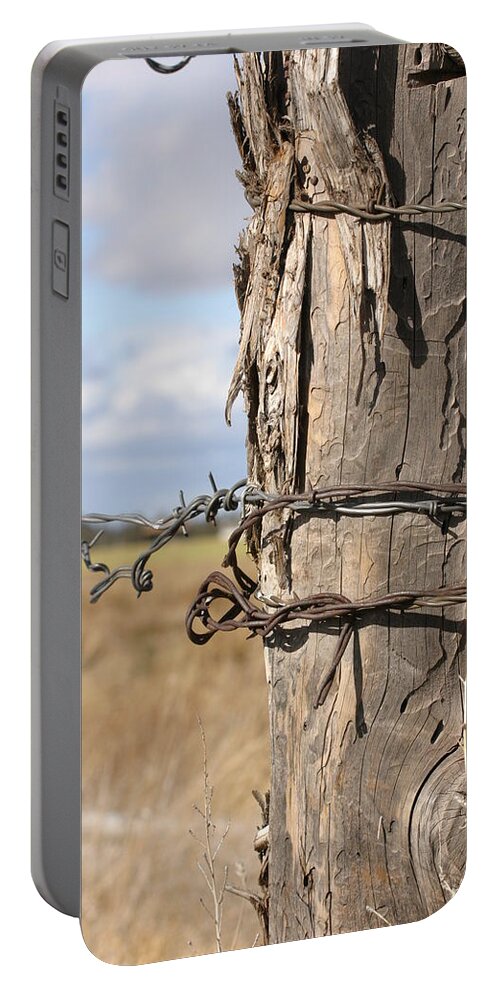 Post Portable Battery Charger featuring the photograph Oregon Fence Post by Jeff Floyd CA