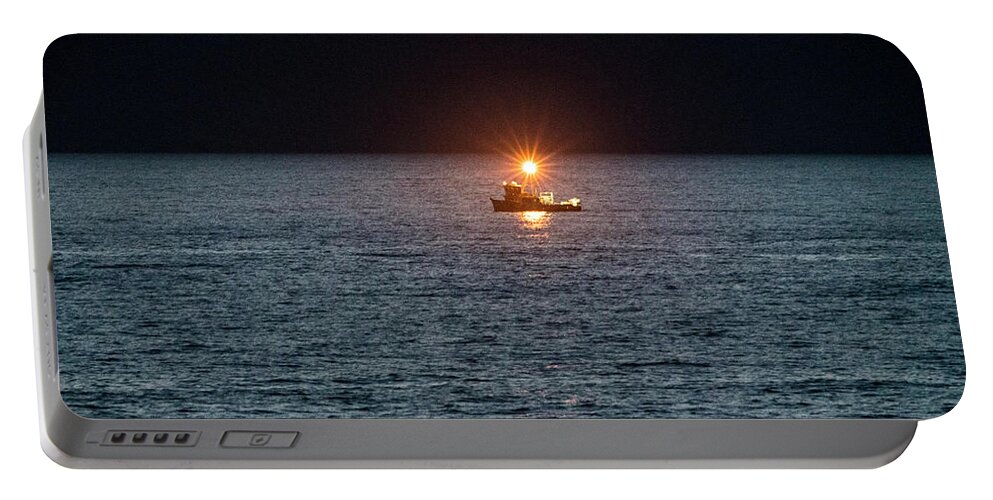 Oregon Coast Portable Battery Charger featuring the photograph Oregon Night Fishing by Tom Singleton