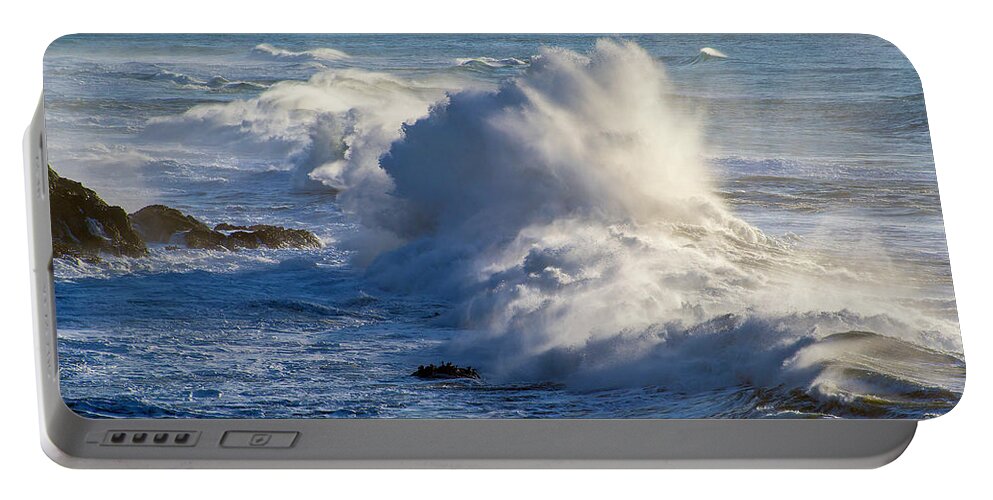 Oregon Portable Battery Charger featuring the photograph Oregon Surf by Dennis Bucklin