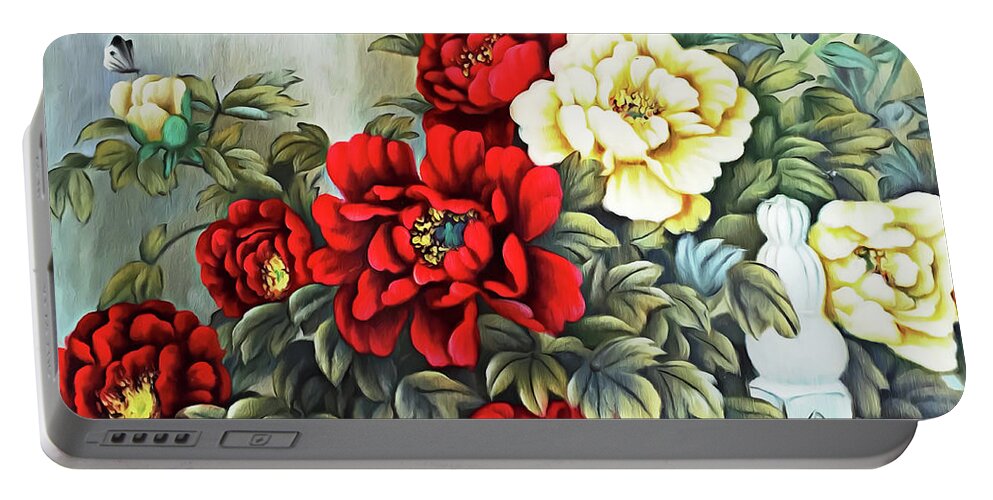 Orient Portable Battery Charger featuring the photograph Oriental Flowers by Munir Alawi