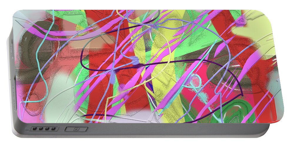Abstract Portable Battery Charger featuring the digital art Original Bouquet by SC Heffner