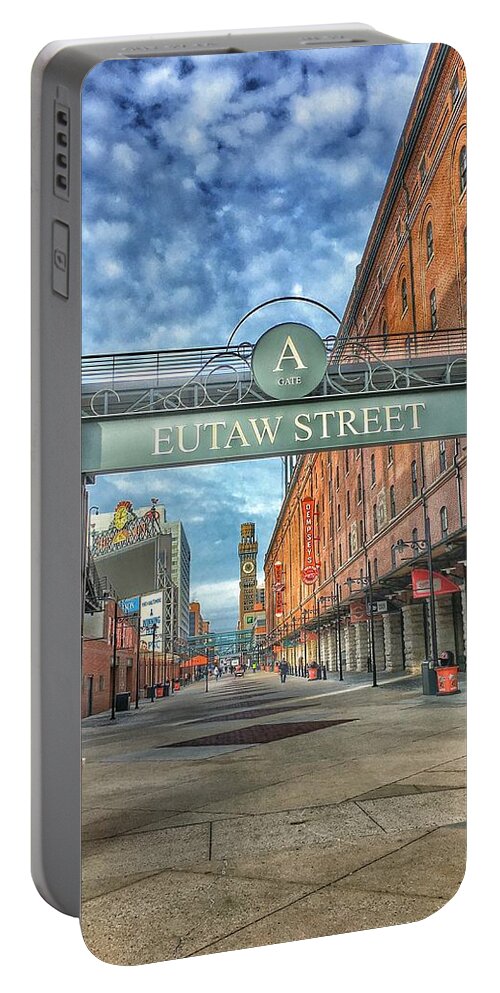 Oriole Park Portable Battery Charger featuring the photograph Oriole Park at Camden Yards - Eutaw Street Gate by Marianna Mills