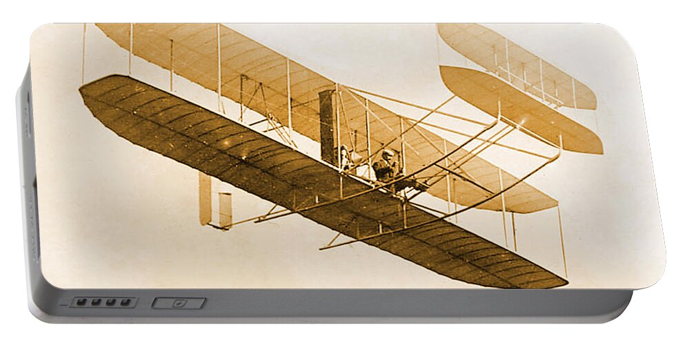 Historical Portable Battery Charger featuring the photograph Orville Wright In Wright Flyer 1908 by Science Source