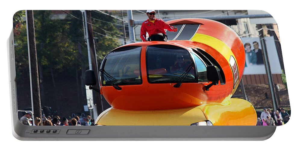 Wienermobile Portable Battery Charger featuring the photograph Oscar Mayer Wienermobile by Catherine Sherman