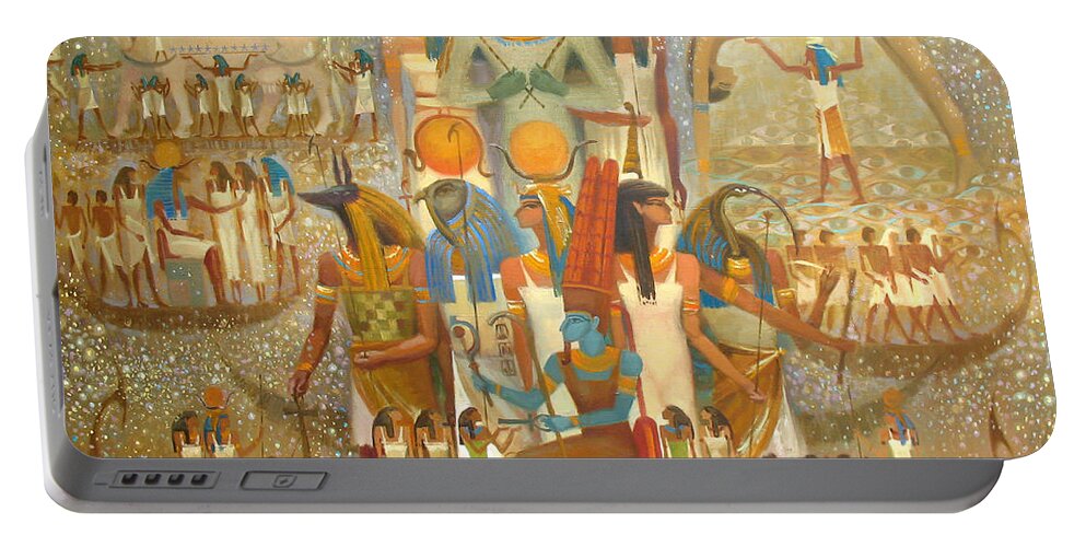 Osiris Portable Battery Charger featuring the painting Osiris by Valentina Kondrashova