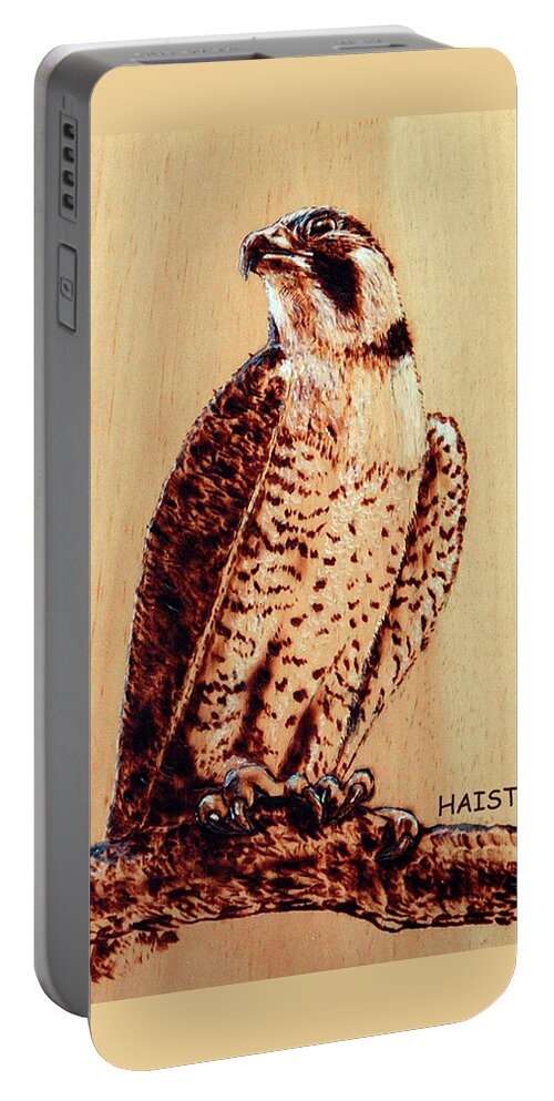 Osprey Portable Battery Charger featuring the pyrography Osprey 2 Pillow/bag by Ron Haist