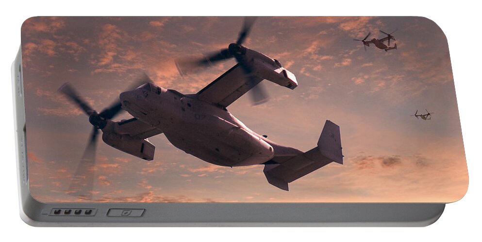 Osprey Portable Battery Charger featuring the relief Ospreys in Flight by Mike McGlothlen